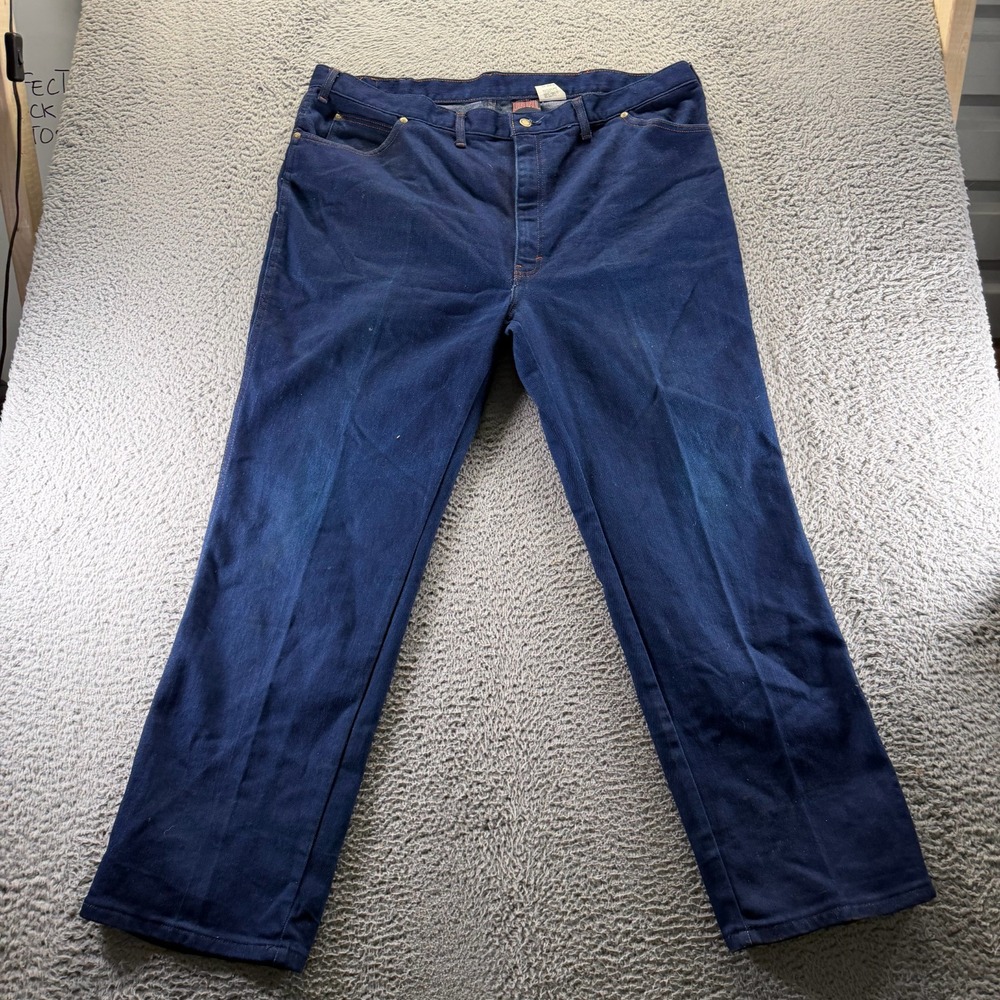 Vintage Long Haul Jeans Mens 42x32 Blue Cotton Denim Straight Leg Workwear USA